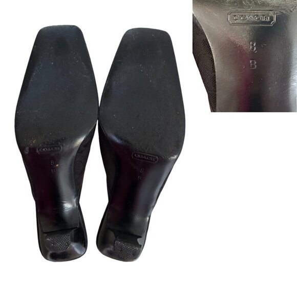 90'S VINTAGE BLACK COACH CANVAS LOGO MULES SLIDES MADE IN ITALY SIZE 8 - Picture 5 of 5